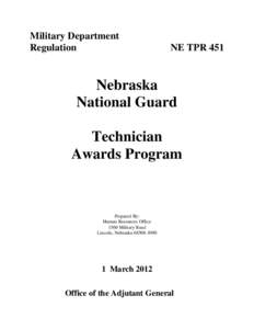 Military Department Regulation NE TPR 451  Nebraska