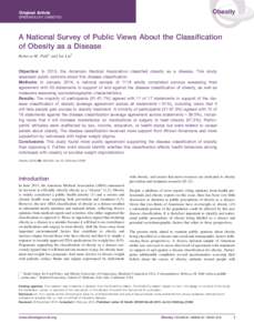 A national survey of public views about the classification of obesity as a disease