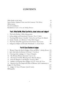 CONTENTS  Other Books in the Series Series Preface, Updated: Texts in/at Life Contexts • The Editors Abbreviations List of Contributors