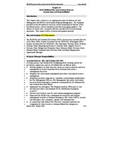 BLM PROGRAM ORGANIZATION & RESPONSIBILITIES  Chapter 02 BLM Wildland Fire and Aviation Program Organization and Responsibilities