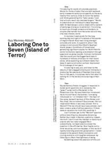 Guy Mannes-Abbott e-flux journal #65 SUPERCOMMUNITY Ñ mayÐaugust 2015 Ê Guy Mannes-Abbott Laboring One to Seven (Island of Terror)