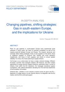 Changing pipelines, shifting strategies: Gas in south-eastern Europe, and the implications for Ukraine