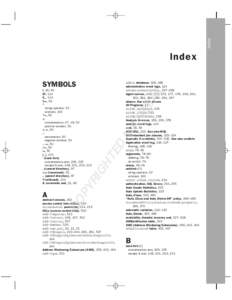 Index  Index SYMBOLS  admin database, 328, 468