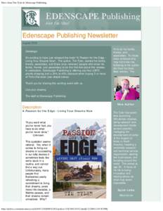 News from Tim Tyler & Edenscape Publishing