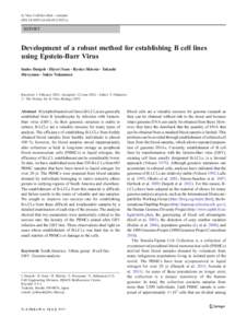 In Vitro Cell.Dev.Biol.—Animal DOIs11626y REPORT  Development of a robust method for establishing B cell lines