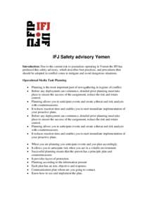 Microsoft Word - IFJ Safety advisory Yemen Oct 15