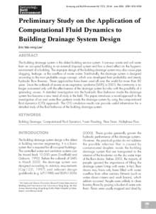 Surveying and Built Environment Vol 17(1), 35-44 June 2006 ISSNPreliminary Study on the Application of Computational Fluid Dynamics to Building Drainage System Design Eric Wai-ming Lee1