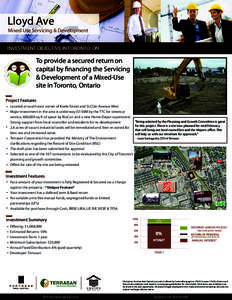 Lloyd Ave  Mixed Use Servicing & Development INVESTMENT OBJECTIVE IN TORONTO, ON