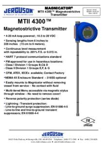 MAGNICATOR®  MTII 4300™ Magnetostrictive Transmitter  Section: M100