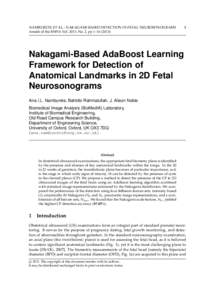 NAMBURETE ET AL.: NAKAGAMI-BASED DETECTION IN FETAL NEUROSONOGRAMS Annals of the BMVA Vol. 2013, No. 2, pp 1–Nakagami-Based AdaBoost Learning