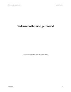 Welcome to the mod_perl world