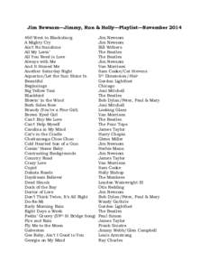 Jim Newsom—Playlist—October 2012
