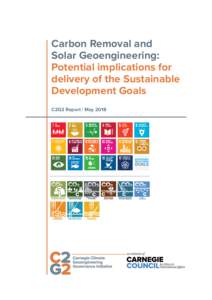 Carbon Removal and Solar Geoengineering: Potential implications for delivery of the Sustainable Development Goals