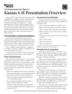 4H978 4-H Communication Fact Sheet 1.0: Kansas 4-H Presentation Overview