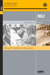 NIJ Research for Policy, Calling 311: Guidelines for Policymakers