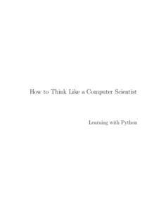 How to Think Like a Computer Scientist  Learning with Python ii