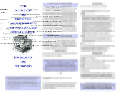 CIVIL  Sexual violence injunctions can be filed: 