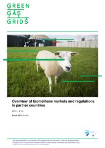 Overview of biomethane markets and regulations in partner countries WP 2 / D 2.2 March[removed]rev1)  The sole responsibility for the content of this publication lies with the authors. It does not necessarily reflect