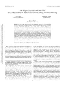 Health Psychology 2013, Vol. 32, No. 5, 487– 498 © 2013 American Psychological Association/$12.00 DOI: a0028533