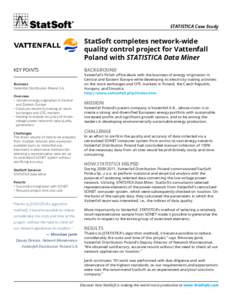 STATISTICA Case Study  StatSoft completes network-wide