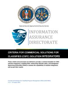 Criteria for CSfC Integrators 5 May 2014