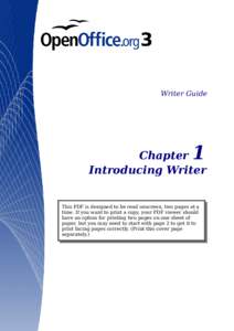 Writer Guide  1 Chapter Introducing Writer