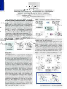Published on Web[removed]Nine-Step Enantioselective Total Synthesis of (+)-Minfiensine Spencer B. Jones, Bryon Simmons, and David W. C. MacMillan* Merck Center for Catalysis at Princeton UniVersity, Princeton, New Je