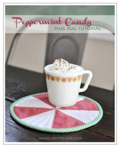 LRstitched Tutorials |  Peppermint Candy mug rug  Supplies: