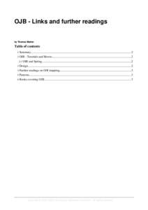 OJB - Links and further readings  by Thomas Mahler Table of contents 1