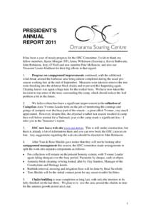 PRESIDENT’S ANNUAL REPORT 2011