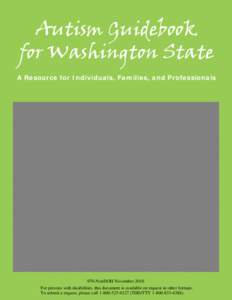Autism Guidebook for Washington State: A Resource for Individuals, Families, and Professionals