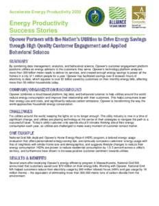 Energy conservation in the United States / Environmental technology / Opower / Efficient energy use / Energy rebate program / GridPoint