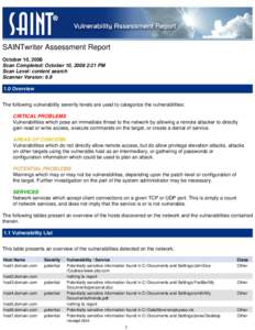 SAINTwriter Assessment Report