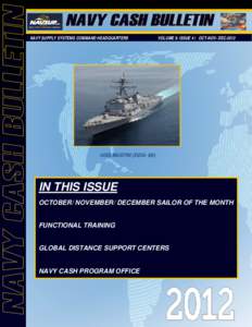 NAVY SUPPLY SYSTEMS COMMAND HEADQUARTERS  VOLUME 9: ISSUE 4 | OCT-NOV- DEC[removed]USS MUSTIN (DDG- 89)