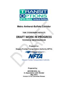 Metro Amherst-Buffalo Corridor TIER 2 SCREENING RESULTS DRAFT WORK IN PROGRESS TECHNICAL MEMORANDUM Prepared for: