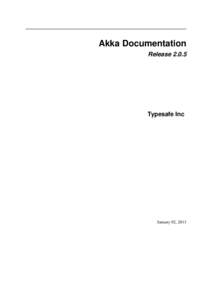 Akka Documentation Release[removed]Typesafe Inc  January 02, 2013