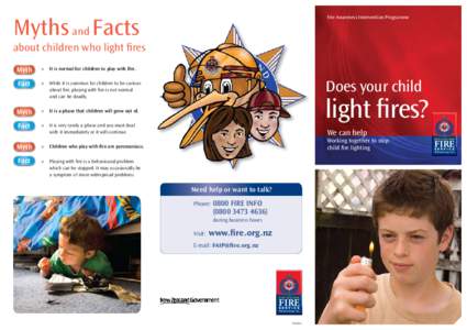 Fire Awareness Intervention Programme  Myths and Facts about children who light fires Myth