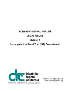 Forensic Mental Health Legal Issues - Chapter 1 - Incompetent to Stand Trial (IST) Commitment