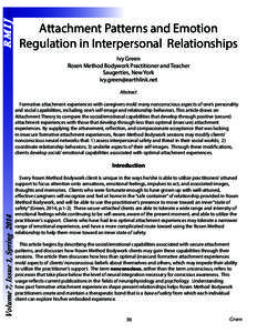 RMIJ...  Attachment Patterns and Emotion Regulation in Interpersonal Relationships Ivy Green Rosen Method Bodywork Practitioner and Teacher