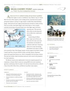 READINESS AND ENVIRONMENTAL PROTECTION INTEGRATION [REPI] PROGRAM PROJECT FACT SHEET U.S. NAVY : MCAS CHERRY POINT : NORTH CAROLINA WITH
