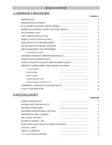 - TABLE OF CONTENTS-  A. EMERGENCY PROCEDURES Section A DISTRESS CALLS