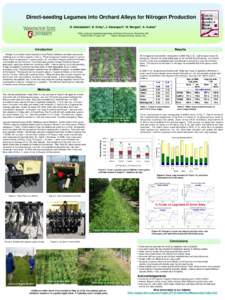 Direct-seeding Legumes into Orchard Alleys for Nitrogen Production D. Granatstein1, E. Kirby1, J. Davenport2, W. Morgan3, A. Kukes3 1 WSU Center for Sustaining Agriculture and Natural Resources, Wenatchee, WA 2 WSU IAREC