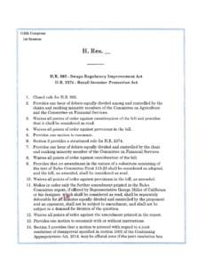 113th Congress 1st Session H. Res.  H.R[removed]Swaps Regulatory Improvement Act