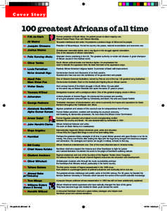 Cover Stor y  100 greatest Africans of all time 50. F.W. de Klerk Ali Mazrui