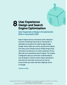 8  User Experience Design and Search Engine Optimization User Experience Design’s Fundamental