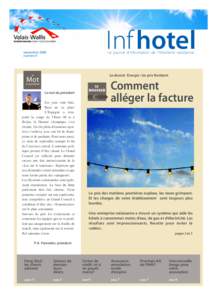 Infhotel Le journal d’information de l’hôtellerie valaisanne septembre 2008 numéro 9