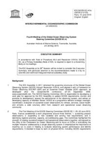 IOC/GOOS-SC-4/3s (GOOS-212 ES) Paris, 15 June 2015 Original: English  INTERGOVERNMENTAL OCEANOGRAPHIC COMMISSION