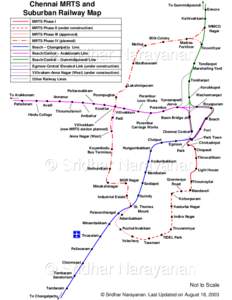 Chennai MRTS and Suburban Railway Map To Gummidipoondi  Ennore