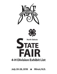 State North Dakota FAIR  4-H Division Exhibit List