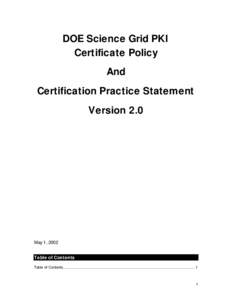 Cryptography / Public-key cryptography / Key management / Public key infrastructure / Certificate policy / Certificate authority / Public key certificate / Revocation list / X.509 / Certification Practice Statement